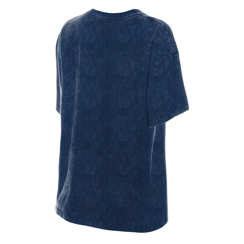 T-shirt oversize bleu marine Detroit Tigers pour femme New Era à délavage minéral