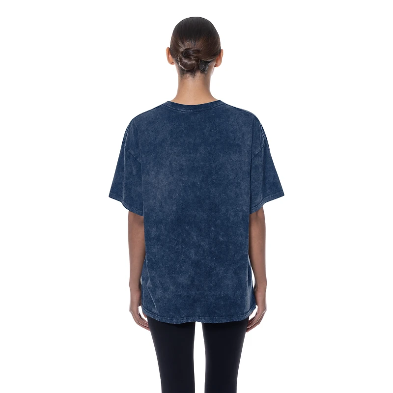 T-shirt oversize bleu marine Detroit Tigers pour femme New Era à délavage minéral