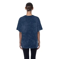 T-shirt oversize bleu marine Detroit Tigers pour femme New Era à délavage minéral