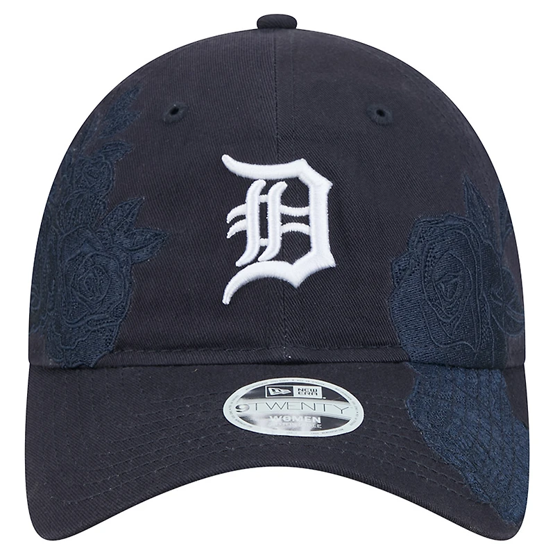 Women's New Era Navy Detroit Tigers Roses 9TWENTY Adjustable Hat