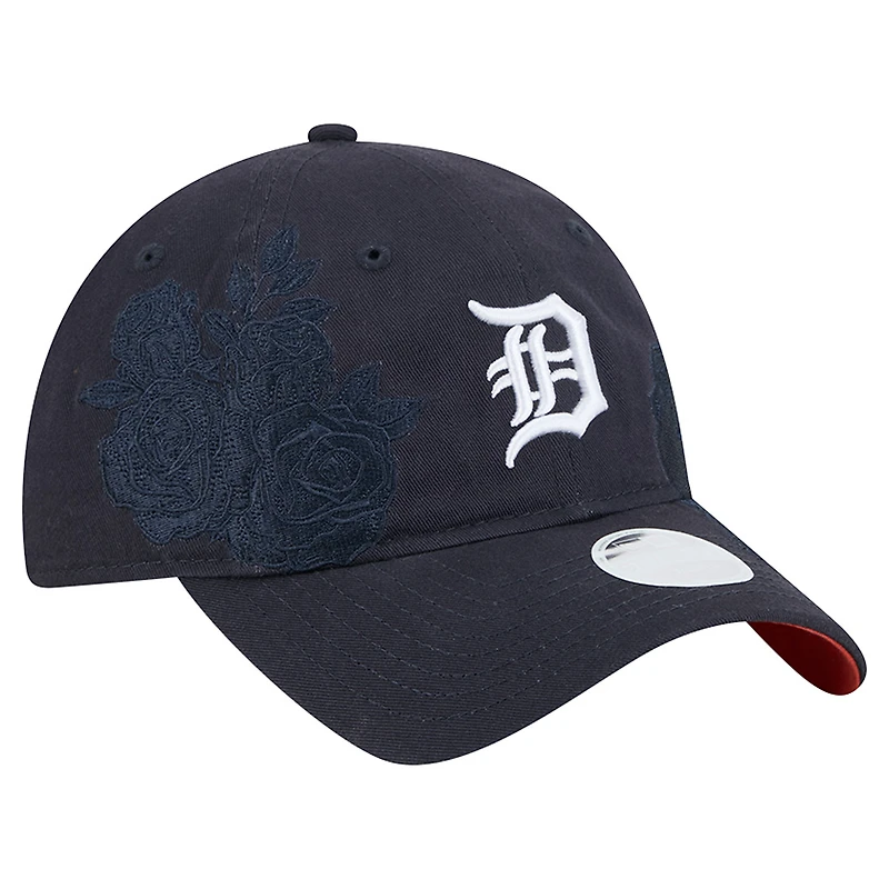Women's New Era Navy Detroit Tigers Roses 9TWENTY Adjustable Hat