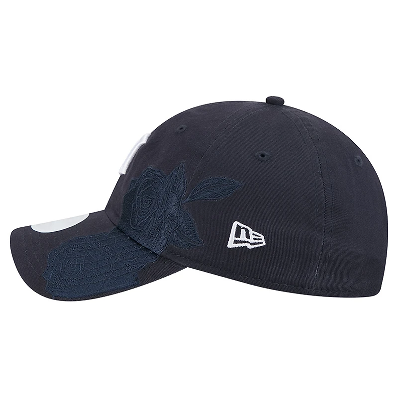 Women's New Era Navy Detroit Tigers Roses 9TWENTY Adjustable Hat