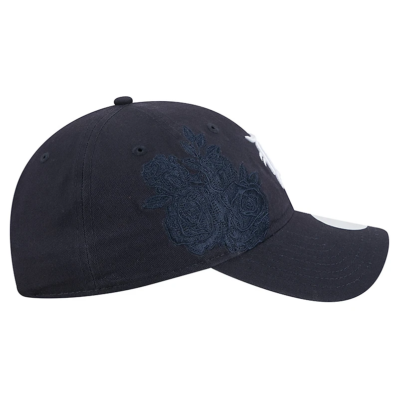 Women's New Era Navy Detroit Tigers Roses 9TWENTY Adjustable Hat