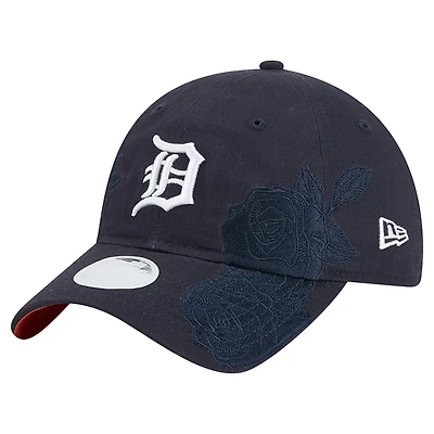 Women's New Era Navy Detroit Tigers Roses 9TWENTY Adjustable Hat