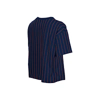 Women's New Era  Navy Detroit Tigers Throwback Meshback Pinstripe Boxy T-Shirt
