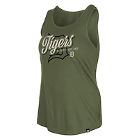 Women's New Era Olive Detroit Tigers 2026 Armed Forces Day Tank Top