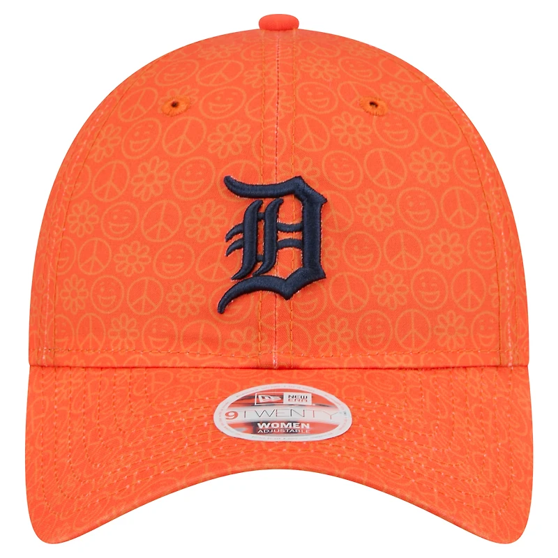 Casquette ajustable New Era orange Detroit Tigers Don't Worry 9TWENTY pour femme