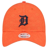 Casquette ajustable New Era orange Detroit Tigers Don't Worry 9TWENTY pour femme