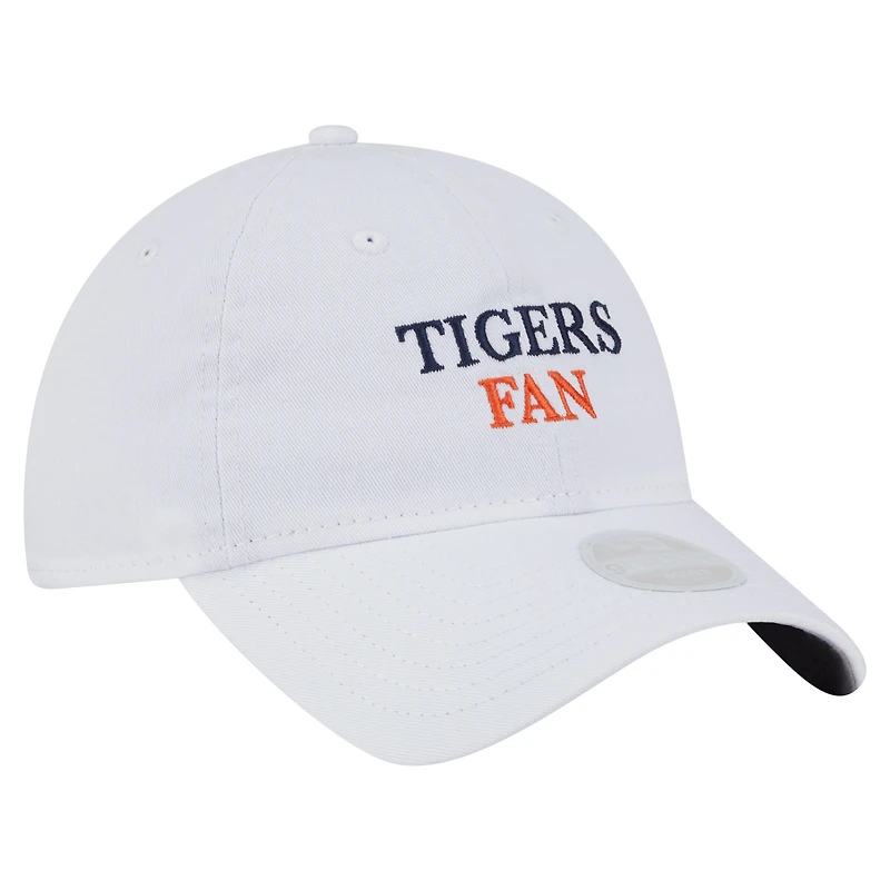 Casquette ajustable 9TWENTY blanche New Era pour femme, fan de l'équipe des Detroit Tigers