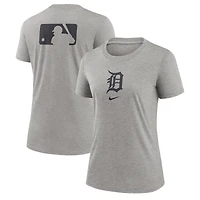 Women's Nike Heather Charcoal Detroit Tigers Authentic Collection Early Work Tri-Blend T-Shirt