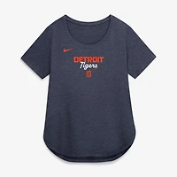 Women's Nike Heather Navy Detroit Tigers Arched Tri-Blend T-Shirt