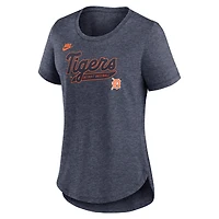 Women's Nike Heather Navy Detroit Tigers Cooperstown Collection Tri-Blend T-Shirt