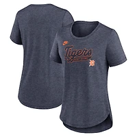 Women's Nike Heather Navy Detroit Tigers Cooperstown Collection Tri-Blend T-Shirt