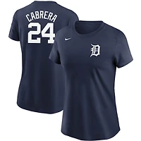 T-shirt Nike Miguel Cabrera bleu marine Detroit Tigers pour femme, avec nom et numéro