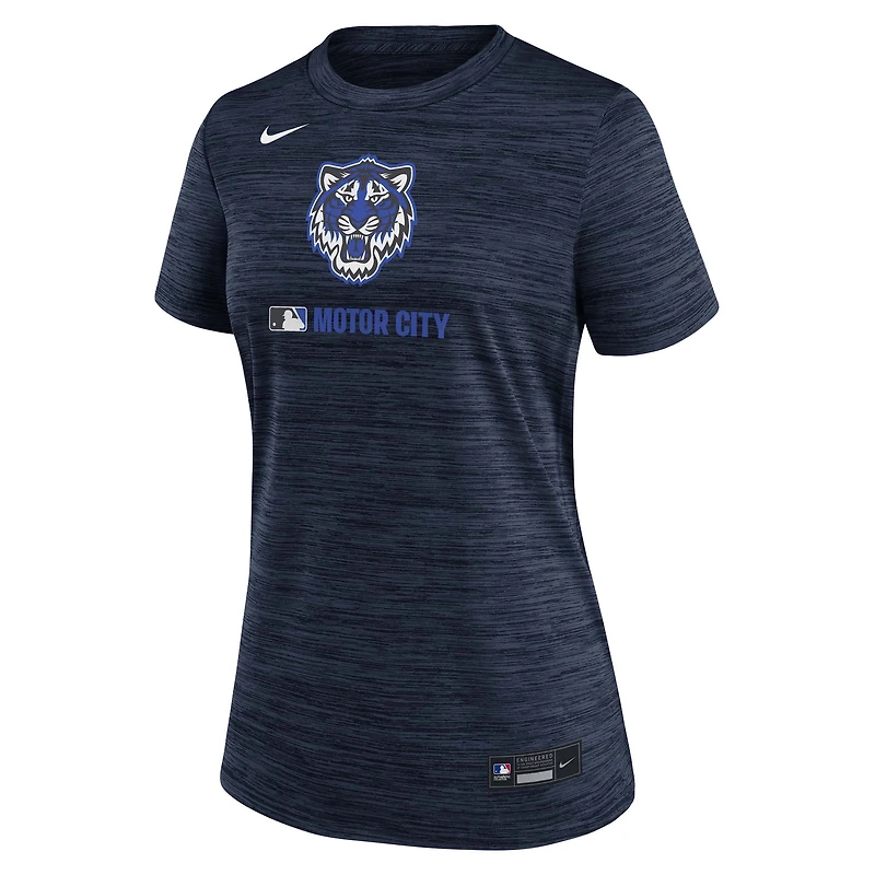 Women's Nike Navy Detroit Tigers Authentic Collection City Connect Velocity Dri-FIT T-Shirt