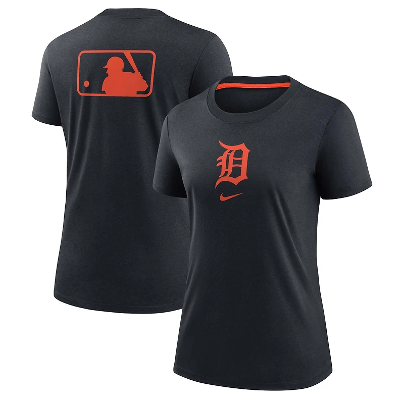 T-shirt Nike bleu marine Detroit Tigers Authentic Collection Early Work Tri-Blend pour femme