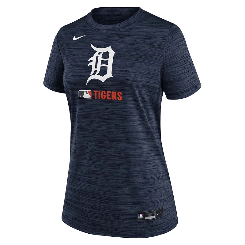 T-shirt Nike bleu marine Detroit Tigers Authentic Collection Velocity Dri-FIT pour femme