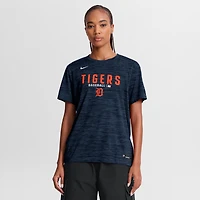 T-shirt Nike Velocity Dri-FIT pour femme, collection authentique Detroit Tigers, bleu marine