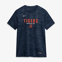 T-shirt Nike Velocity Dri-FIT pour femme, collection authentique Detroit Tigers, bleu marine