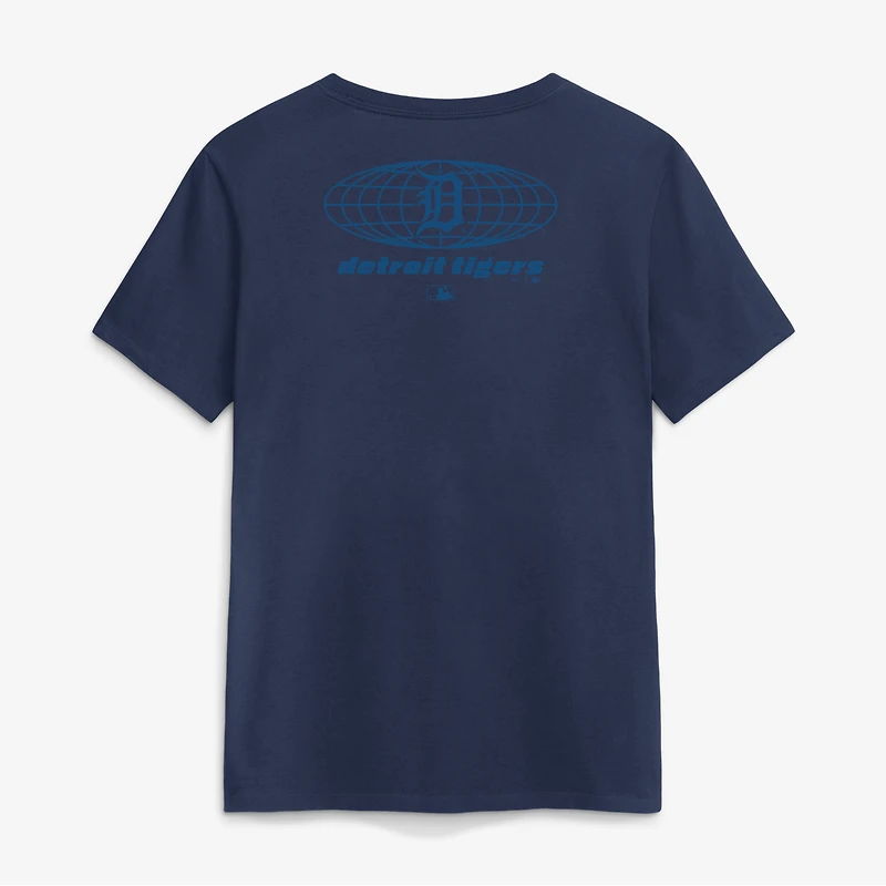Women's Nike Navy Detroit Tigers Globe Logo T-Shirt