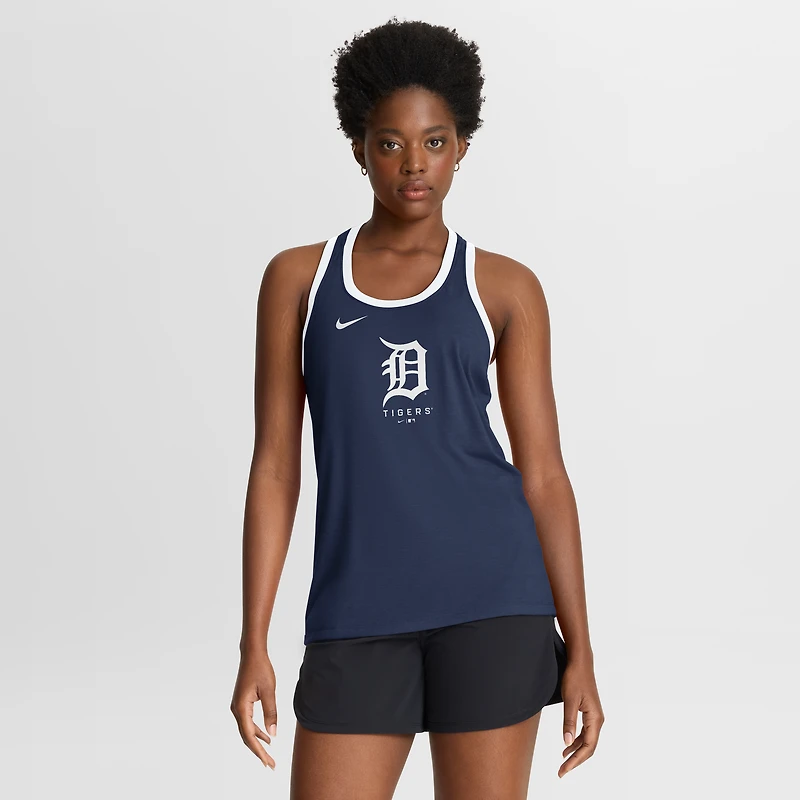 Women's Nike Navy Detroit Tigers Tri-Blend Dri-FIT Racerback Tank Top