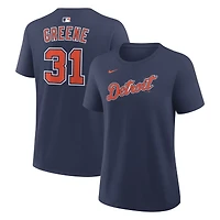 T-shirt Nike Riley Greene bleu marine Detroit Tigers pour femme, avec nom et numéro