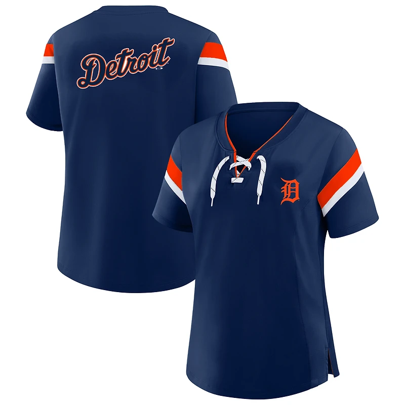 Profil femme T-shirt à lacets Detroit Tigers bleu marine