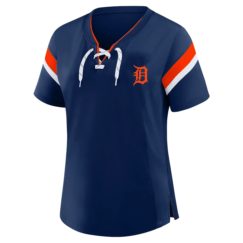 Profil femme T-shirt à lacets Detroit Tigers bleu marine