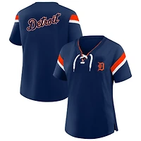 Women's Profile  Navy Detroit Tigers Lace-Up T-Shirt