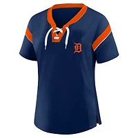 Women's Profile Navy Detroit Tigers Plus Lace-Up T-Shirt