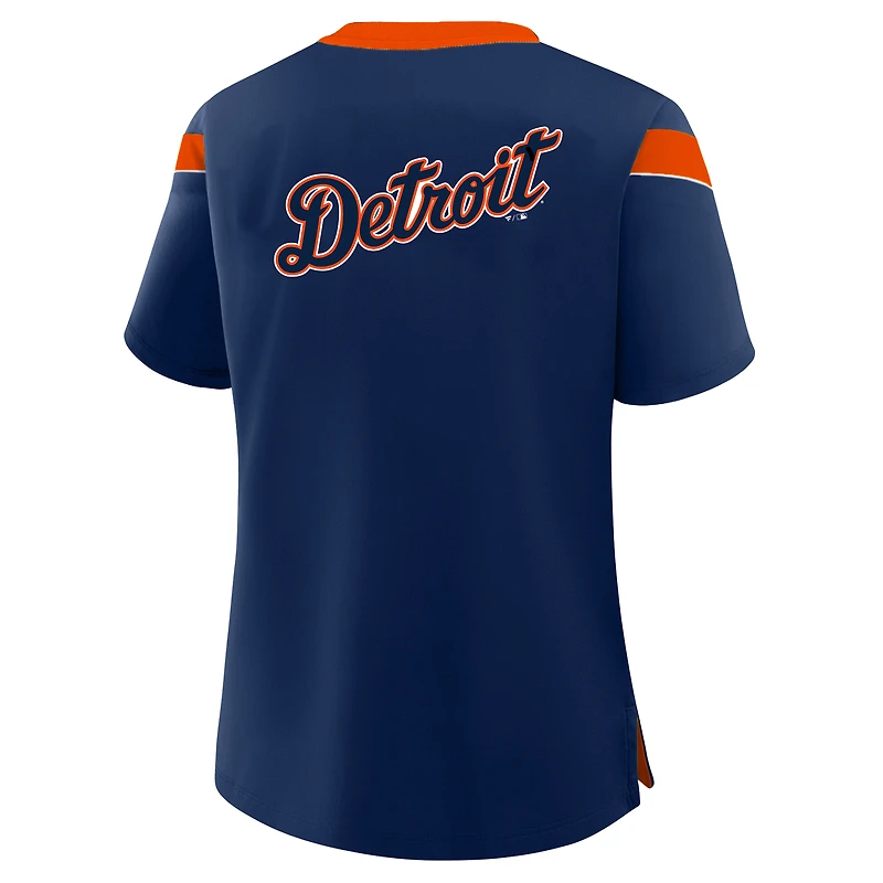 Women's Profile Navy Detroit Tigers Plus Lace-Up T-Shirt