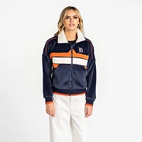 Veste zippée en velours côtelé bleu marine Detroit Tigers pour femme de The Wild Collective