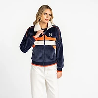 Veste zippée en velours côtelé bleu marine Detroit Tigers pour femme de The Wild Collective
