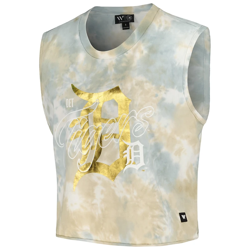Débardeur délavé The Wild Collective Detroit Tigers pour femme, blanc