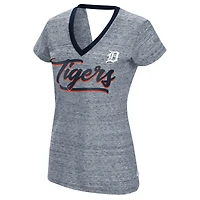 Women's Touch Navy Detroit Tigers Halftime Back Wrap Top V-Neck T-Shirt