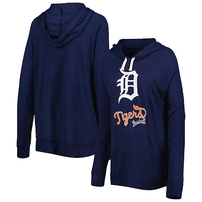 Women's Touch Navy Detroit Tigers Pre-Game Raglan Pullover Hoodie