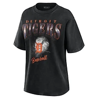 T-shirt boyfriend surdimensionné anthracite pour femme WEAR by Erin Andrews des Detroit Tigers