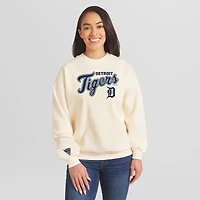Sweat-shirt à col rond épais crème Detroit Tigers de la marque WEAR by Erin Andrews pour femmes