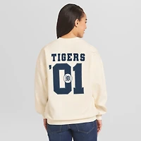 Sweat-shirt à col rond épais crème Detroit Tigers de la marque WEAR by Erin Andrews pour femmes