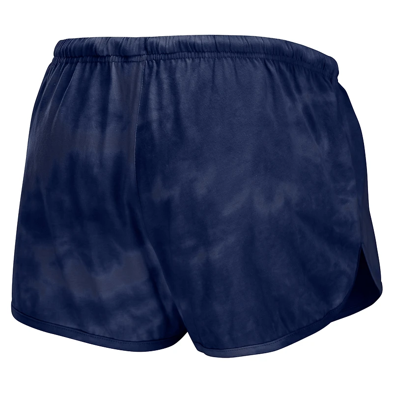 Women's WEAR by Erin Andrews Navy Detroit Tigers Tie-Dye Cropped Pullover Sweatshirt & Shorts Lounge Set