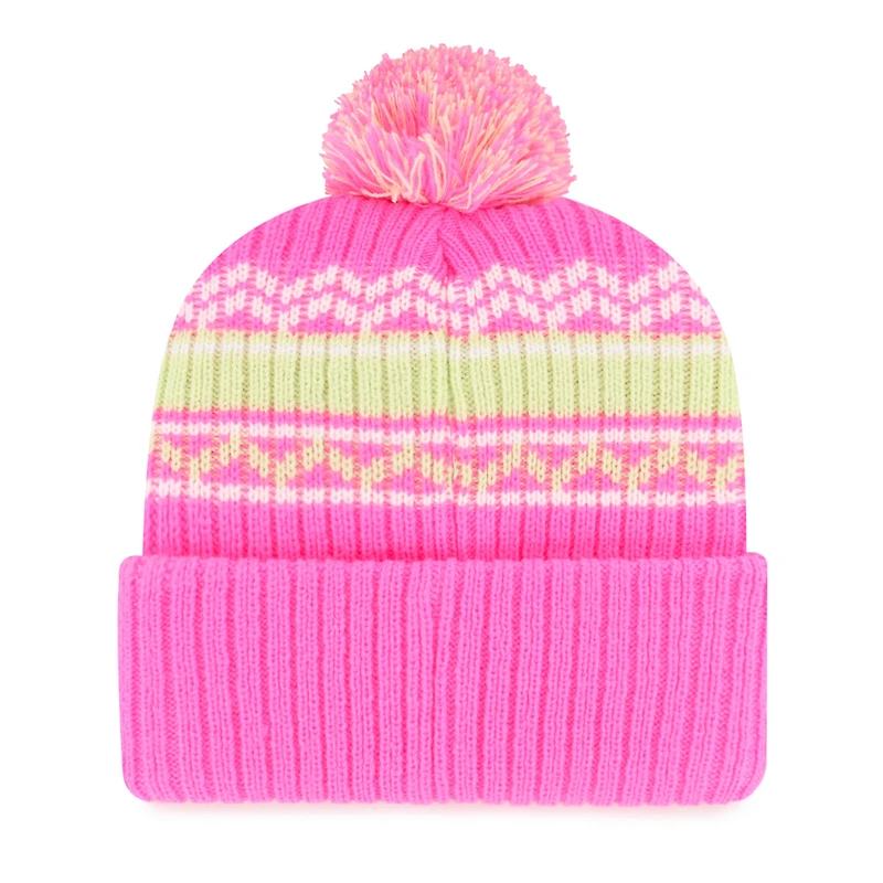 Bonnet en tricot à revers Polar Vortex rose '47 pour jeunes des Detroit Tigers avec pompon