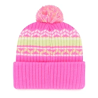 Bonnet en tricot à revers Polar Vortex rose '47 pour jeunes des Detroit Tigers avec pompon