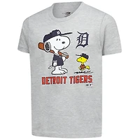 Youth  Heather Gray Detroit Tigers Peanuts Snoopy T-Shirt