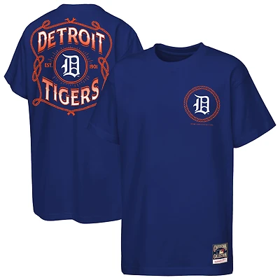 Youth Mitchell & Ness Navy Detroit Tigers Cooperstown Rodeo Rope T-Shirt
