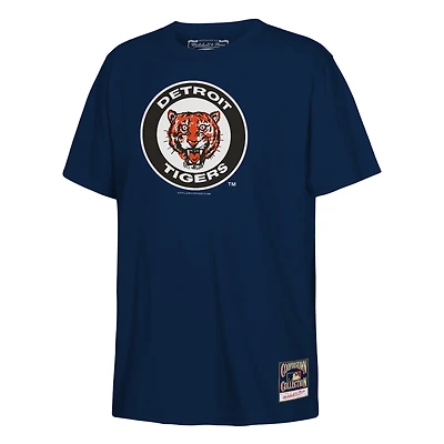 Youth Mitchell & Ness  Navy Detroit Tigers Retro Logo T-Shirt