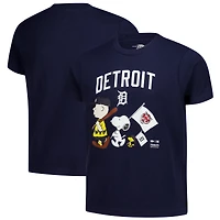 Youth  Navy Detroit Tigers Peanuts Flag T-Shirt
