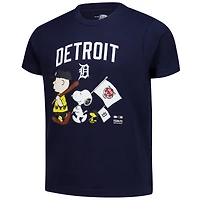 Youth  Navy Detroit Tigers Peanuts Flag T-Shirt