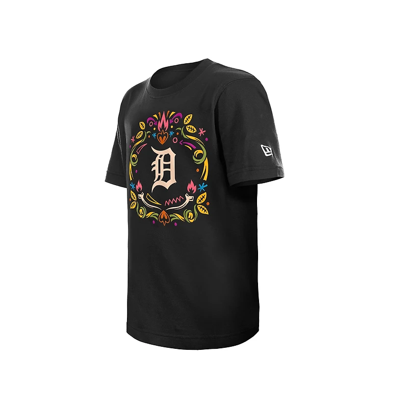 Youth New Era Black Detroit Tigers Día de los Muertos T-Shirt