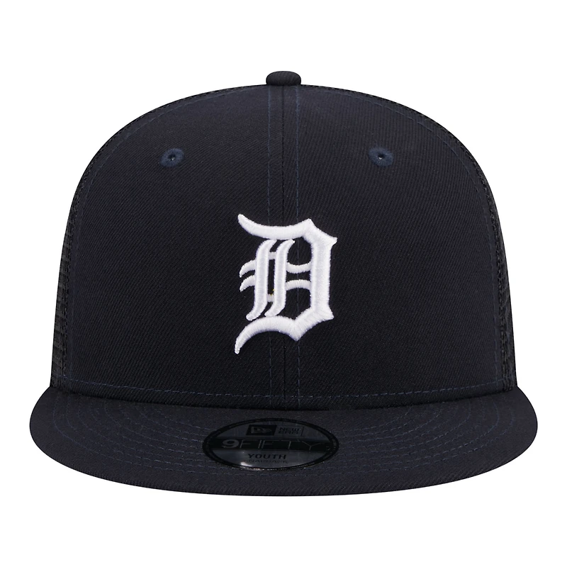 Youth New Era  Navy Detroit Tigers 9FIFTY Trucker Snapback Hat