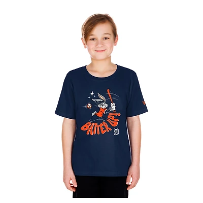 T-shirt New Era bleu marine Detroit Tigers Looney Tunes pour jeunes